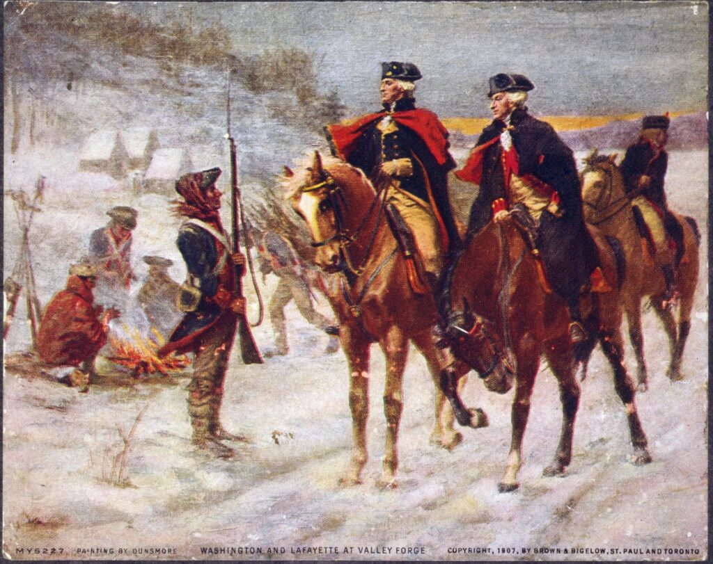 Washington and Lafayette at Valley Forge